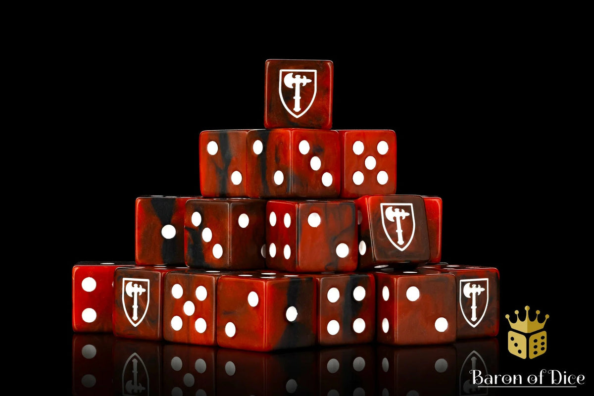 HammerHouse Baron Of Dice 16Mm D6, Axe Of Chivalry Square Dice 25pcs