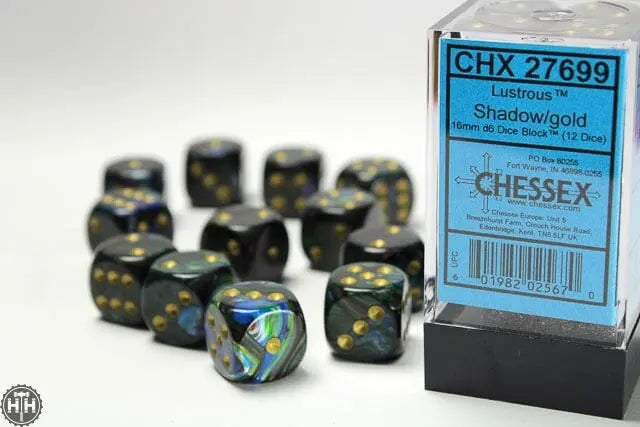 Set De 7 Dados Lustrous De Chessex En Colores Dorado Y Plateado Para Juegos De Mesa