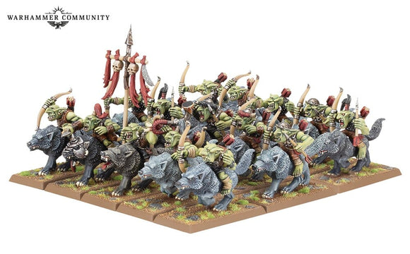 Orc & Goblin Tribes: Goblin Wolf Rider Mob The Old World Games Workshop 