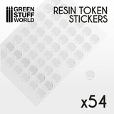 54x Resin Token Stickers 20mm