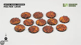 GamersGrass Molten Lava - Round 25mm (x12) GamersGrass