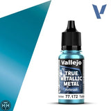 77172 - True Metallic: Metal Airbrush Hydra Turquoise 18ml True Metal Vallejo 