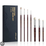 Golden Maple Master I: 4 Kolinsky Sable & 3 Goat Hair Miniature Paint Brush Set - 7pcs