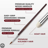 Golden Maple Master I: 4 Kolinsky Sable & 3 Goat Hair Miniature Paint Brush Set - 7pcs