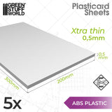ABS Plasticard A4 - 0'5 mm COMBOx5 sheets