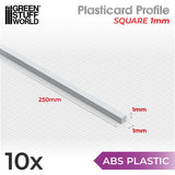 ABS Plasticard - Profile SQUARED ROD 1mm