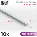ABS Plasticard - Profile SQUARED ROD 2 mm