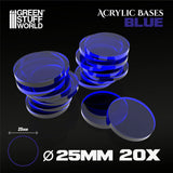 Acrylic Bases - Round 25 mm CLEAR BLUE