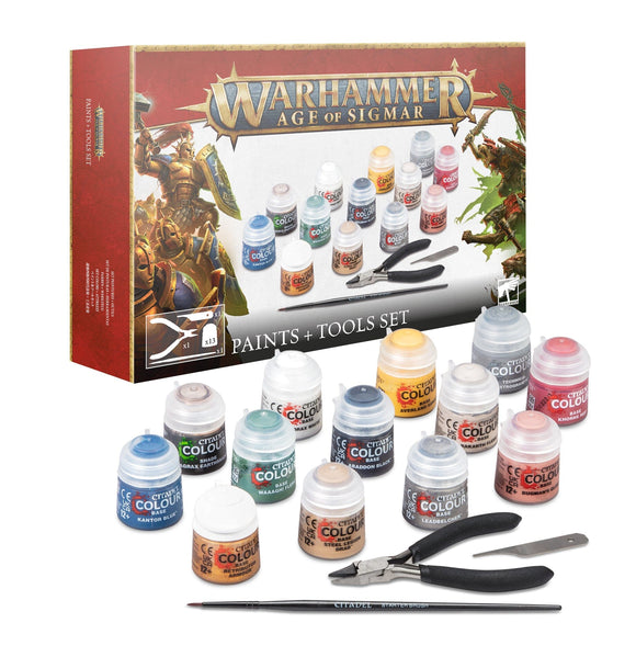 Age Of Sigmar Paints + Tools Set AOS Paint Sets Games Workshop 