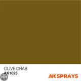 AK1025 Olive Drab color - Spray 150ml Primer Spray AK Interactive 