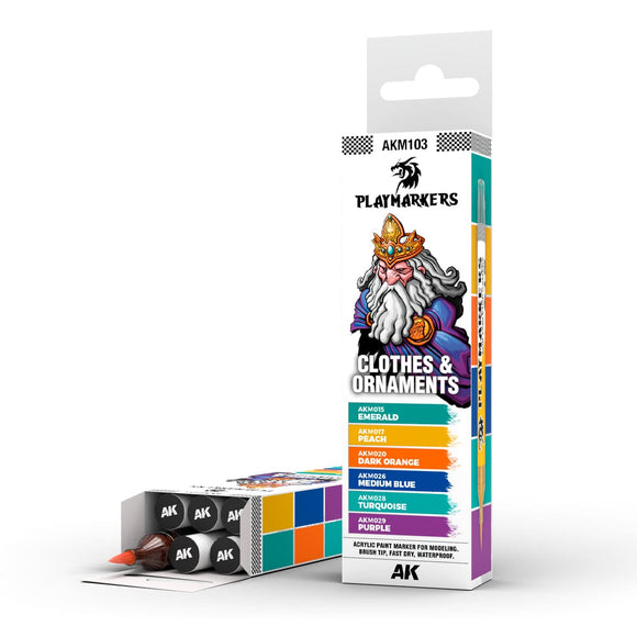Akm103 Playmarkers Set - Clothes & Ornaments (6 Ref.) AK Playmarkers AK Interactive 