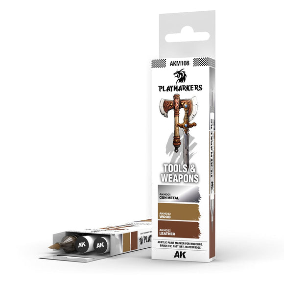 Akm108 Playmarkers Set - Tools & Weapons (3 Ref.) AK Playmarkers AK Interactive 