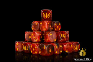 Baron Of Dice: 16mm D6 Blood Soaked Angels 25pcs 16mm D6 Designs Baron of Dice 