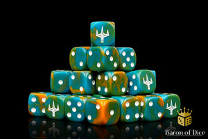 Baron Of Dice: 16mm D6 Kings Of War, Trident Realm 25pcs 16mm D6 Designs Baron of Dice 