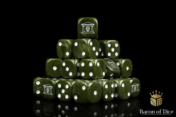 Baron Of Dice: 16mm D6 Military Gate 25pcs 16mm D6 Designs Baron of Dice 