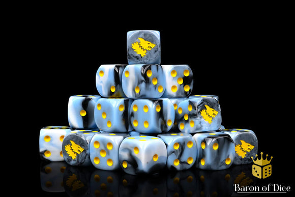 Baron Of Dice: 16mm D6 Snow Direwolf 25pcs 16mm D6 Designs Baron of Dice 