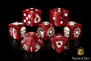 Baron Of Dice: Football Collection, Bloody Dwarven Mountain Dice Set 7pcs Football Collection Baron of Dice