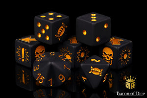 Baron Of Dice: Football Collection Matte Black Dice Set 7pcs Football Collection Baron of Dice 