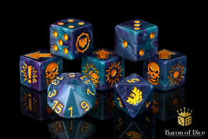 Baron Of Dice: Football Collection, Tanzanite Eagle Dice Set 7pcs Football Collection Baron of Dice