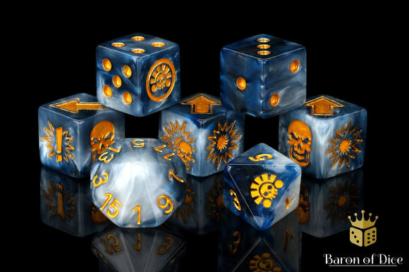 Baron Of Dice: Football Collection, Titanium Natives Rune Dice Set 7pcs Football Collection Baron of Dice