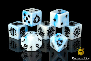 Baron Of Dice: Football Collection, White Ice Dwarven Mountain Dice Set 7pcs Football Collection Baron of Dice