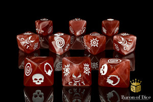 Baron Of Dice: Superhero Collection, Bloody Symbiote D8 Dice Set 10pcs Superhero Collection Baron of Dice