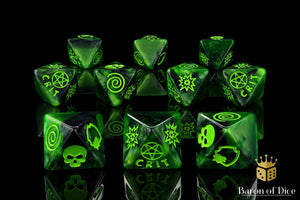 Baron Of Dice: Superhero Collection, Dark Illuminati D8 Dice Set 10pcs Superhero Collection Baron of Dice