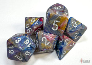 Chessex Festive Carousel/white Polyhedral 7-Dice Set 7-Die Set Chessex 