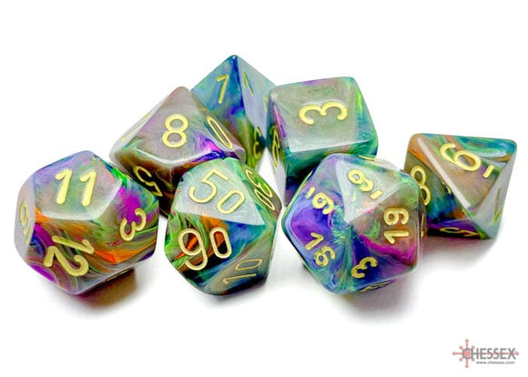 Chessex Festive Rio/yellow Polyhedral 7-Dice Set 7-Die Set Chessex 