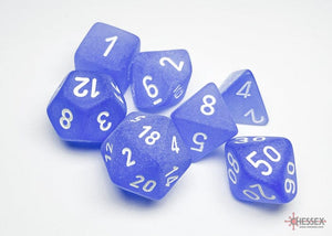 Chessex Frosted Blue/white Polyhedral 7-Dice Set 7-Die Set Chessex 