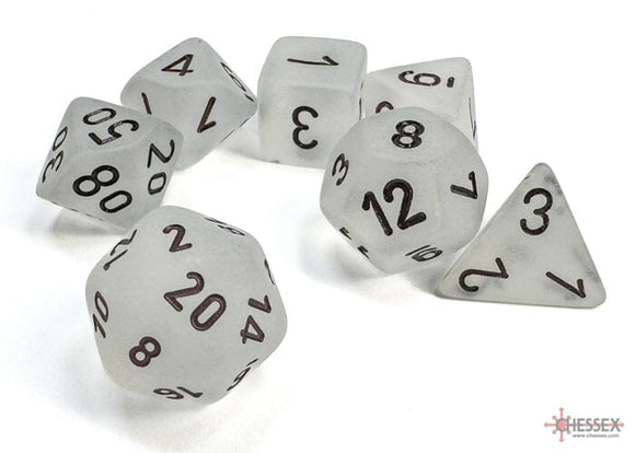 Chessex Frosted Clear/black Polyhedral 7-Dice Set 7-Die Set Chessex 