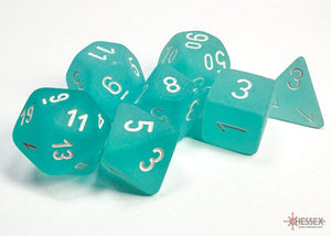 Chessex Frosted Teal/white Polyhedral 7-Dice Set 7-Die Set Chessex 