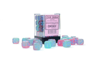 Chessex Gemini Gel Green-Pink/blue Luminary 12mm d6 Dice Block (36 dice) 12mm Dice Chessex 