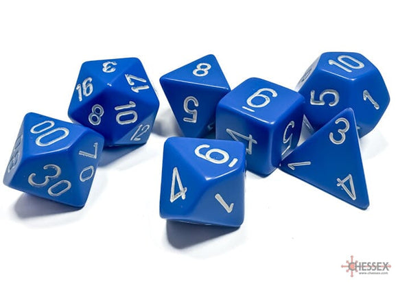 Chessex Opaque Blue/white Polyhedral 7-Dice Set 7-Die Set Chessex 