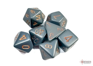 Chessex Opaque Dark Grey/copper Polyhedral 7-Dice Set 7-Die Set Chessex 