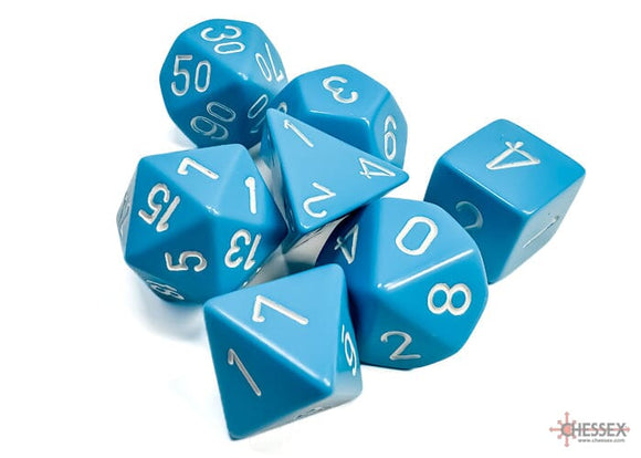 Chessex Opaque Light Blue/white Polyhedral 7-Dice Set 7-Die Set Chessex 