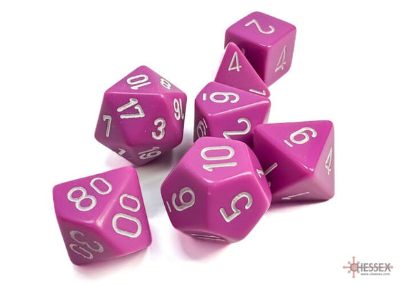 Chessex Opaque Light Purple/white Polyhedral 7-Dice Set 7-Die Set Chessex 