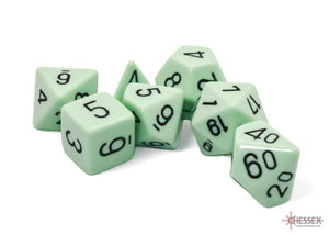 Chessex Opaque Pastel Green/black Polyhedral 7-Dice Set 7-Die Set Chessex 