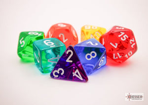 Chessex Prism Translucent GM & Beginner Player Polyhedral 7-Die Set 7-Die Set Chessex 