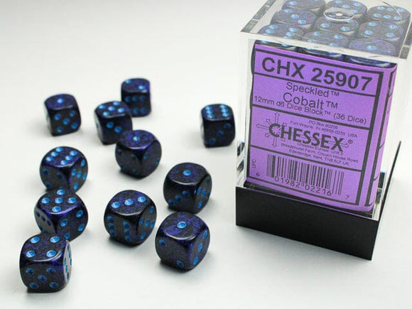 Chessex Speckled Cobalt 12mm d6 Dice Block (36 dice) 12mm Dice Chessex 