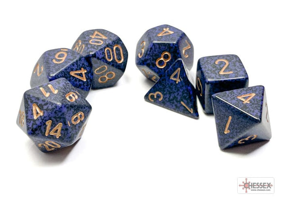 Chessex Speckled Golden Cobalt Polyhedral 7-Dice Set 7-Die Set Chessex 