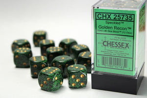 Chessex Speckled Golden Recon 16mm d6 Dice Block (12 dice) 16mm Dice Chessex 