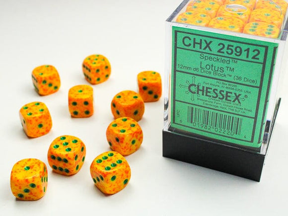 Chessex Speckled Lotus 12mm d6 Dice Block (36 dice) 12mm Dice Chessex 