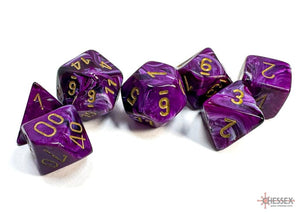 Chessex Vortex Purple/gold Polyhedral 7-Dice Set 7-Die Set Chessex 