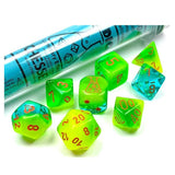 CHX-30048 Chessex Lab Dice Gemini Plasma Green-Teal/Orange Set