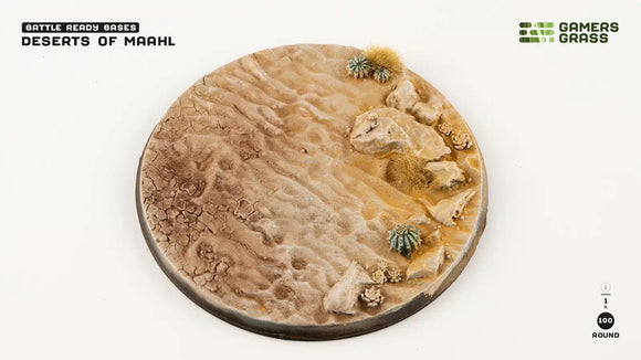 Deserts of Maahl Round 100mm (x1) Deserts of Maahl Bases Gamers Grass