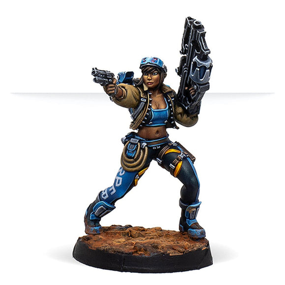 Dr. Priya Harper, Archeo-raider (Plasma Carbine) Panoceania Corvus Belli 