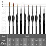 Golden Maple Detail Paint Brush Set with Triangular Handles - 10pcs