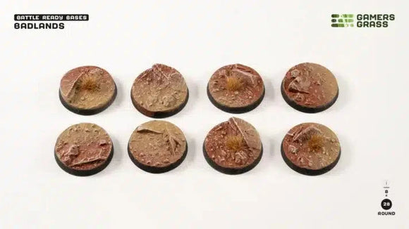 GamersGrass Badlands - Round 28mm (x8) Badlands Bases Gamers Grass 