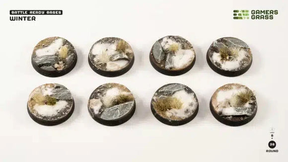 GamersGrass Winter - Round 28mm (x8) Winter Bases Gamers Grass 